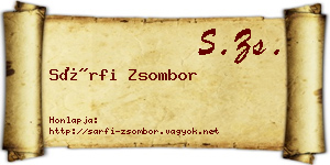 Sárfi Zsombor névjegykártya